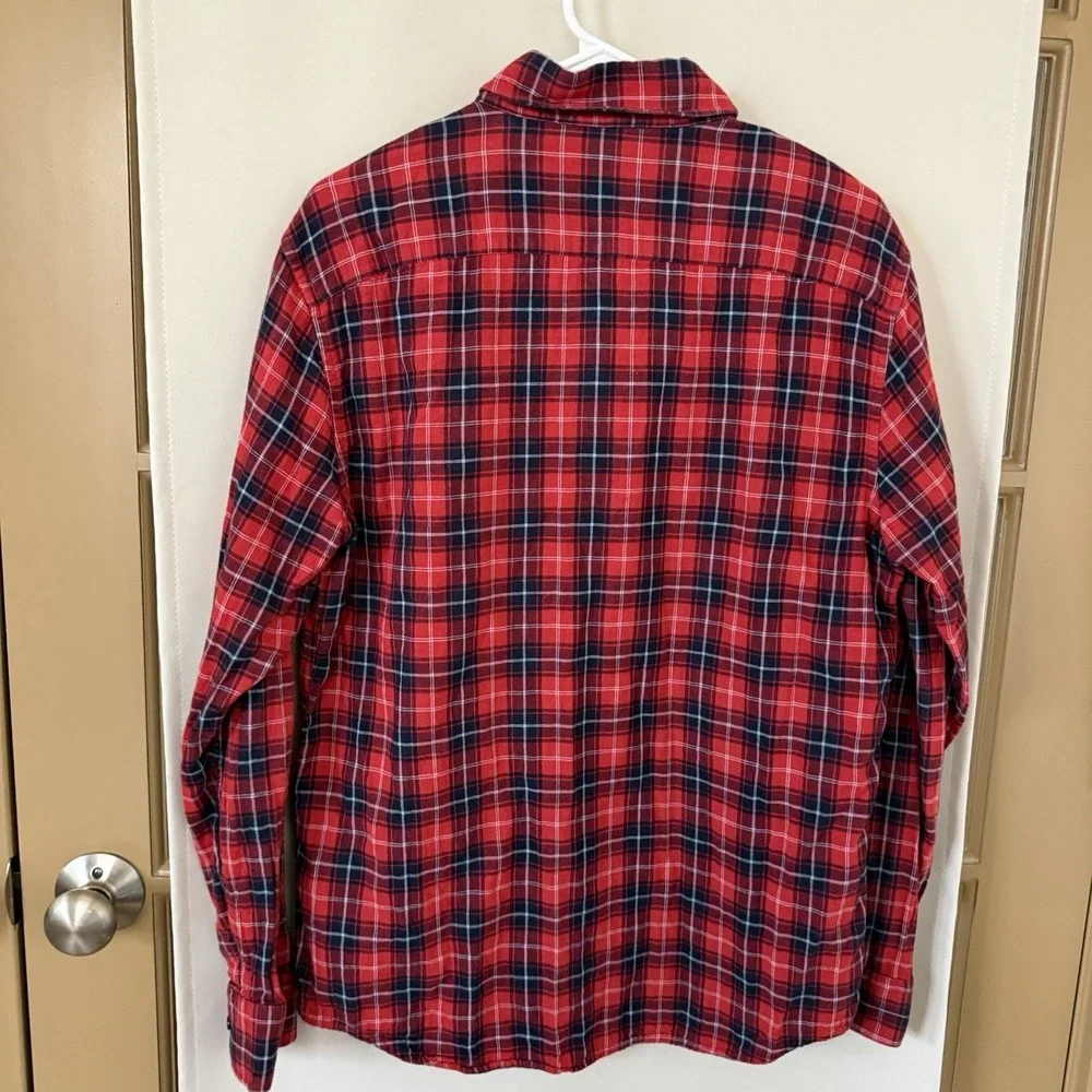 Banana Republic Men's Large Slim Fit Plaid Flannel Long Sleeve Button Down Shirt